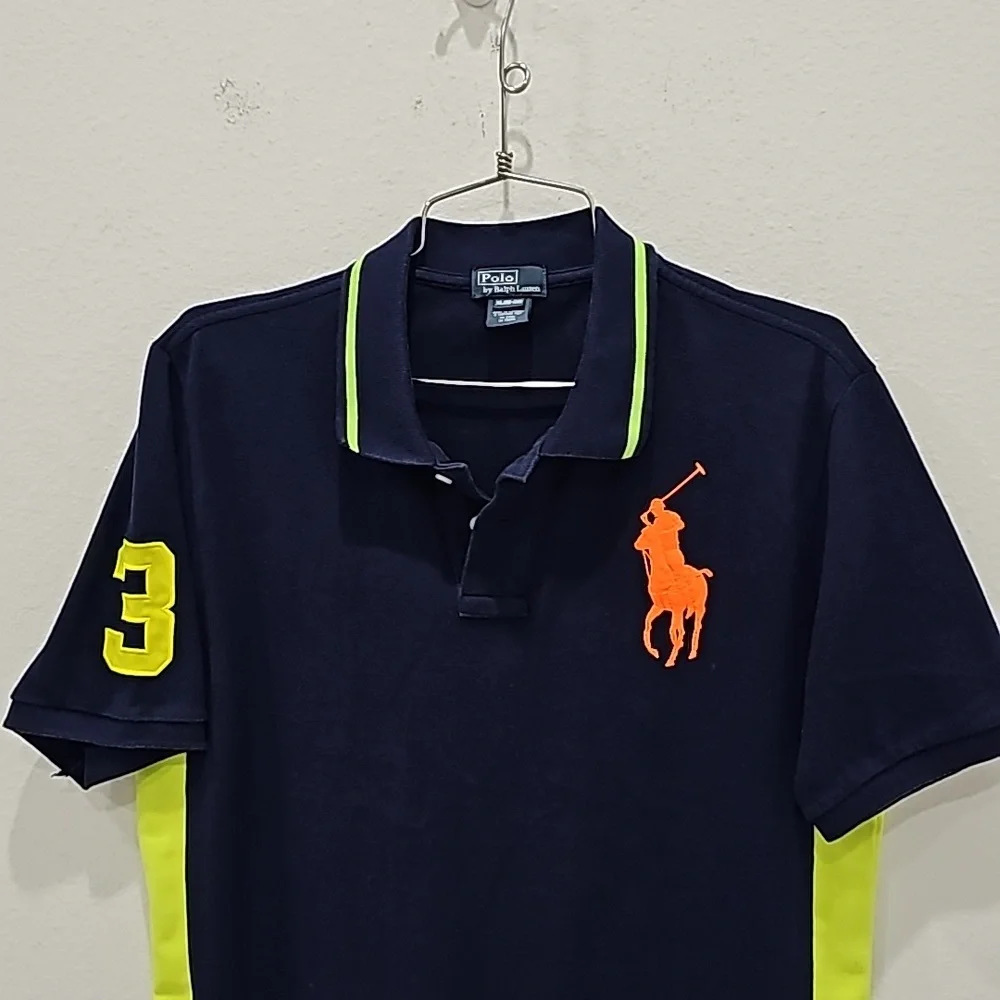 Ralph Lauren men’s big Pony polo XL Navy bright green